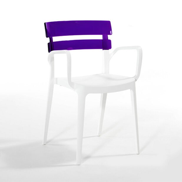 Beatruce Chair White/ Purple