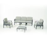 Garda Sofa  3+1+1+Table Dark Grey & Grey