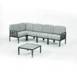 Garda Sofa Set L Corner + Table Dark Grey & Grey
