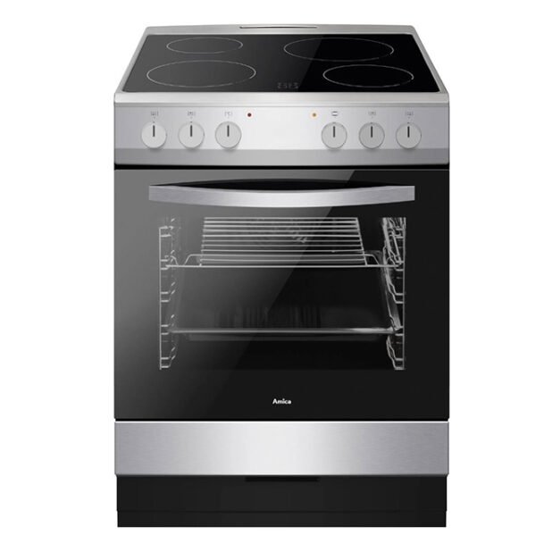 Amica AFC601SS Ceramic Electric Cooker with Single Oven