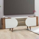 Luna Wooden Accents White TV Unit