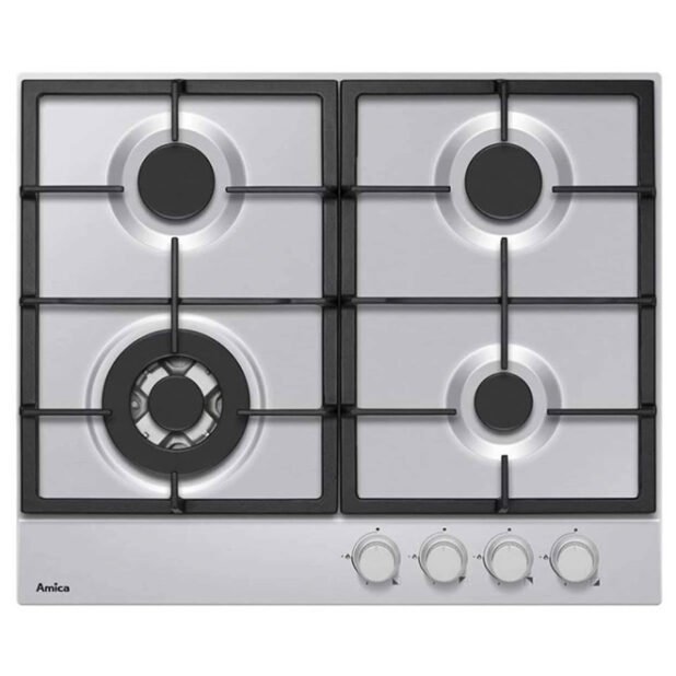 Amica AHG6200SS 60cm Stainless Steel 4 Burner Gas Hob
