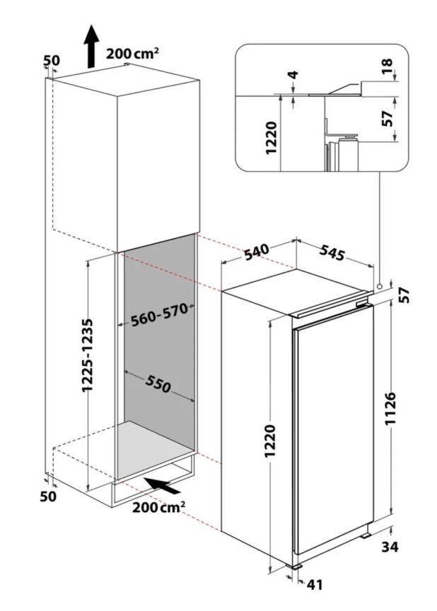 Hotpoint HSZ 12 A2D.UK 1 Built-In Tall Fridge with Icebox - Sliding Hinge - Image 3