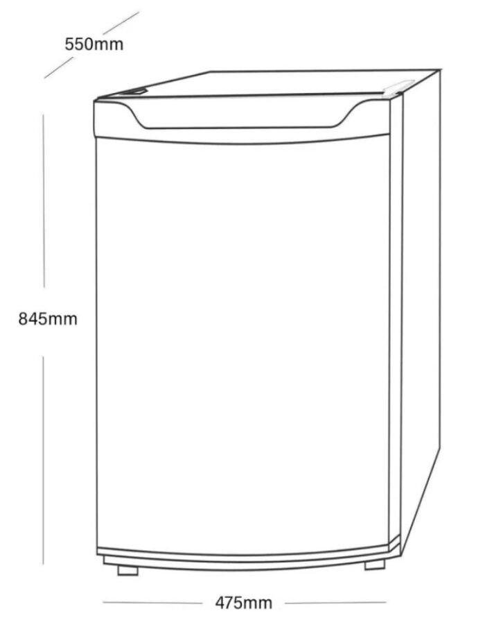 SIA LFIWH Freestanding Under Counter Fridge With Ice Box- White - Image 3