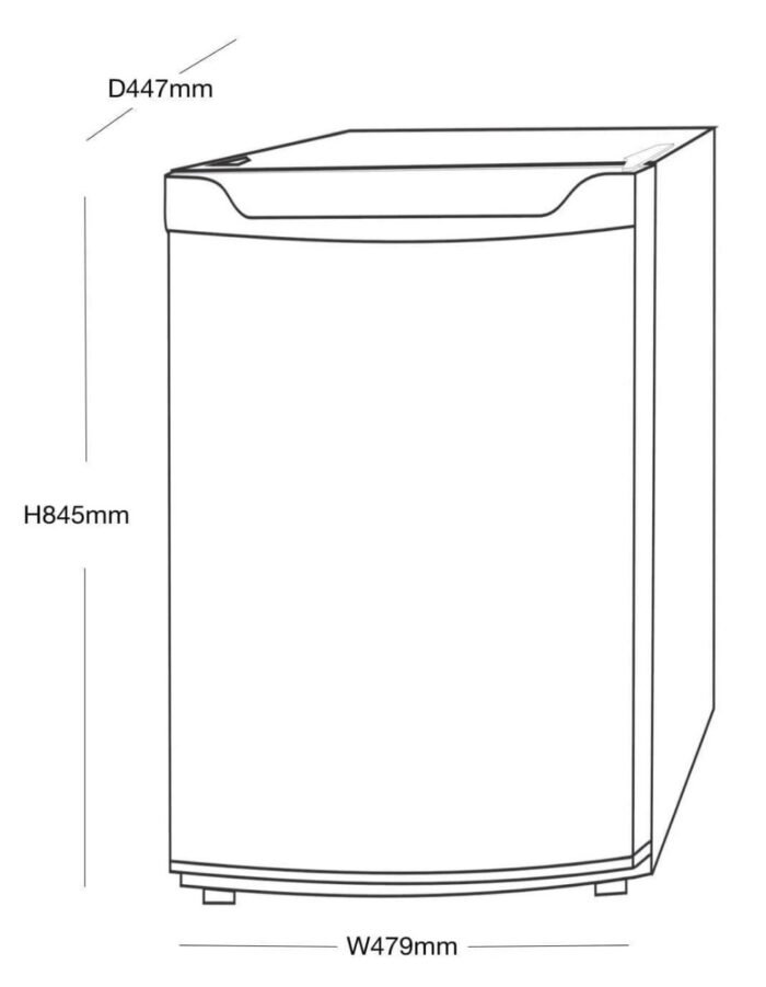 SIA LFS01WH 48cm White Freestanding 91L Under Counter Larder Fridge - Image 2