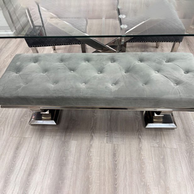 Ariana Grey Dining Table Bench
