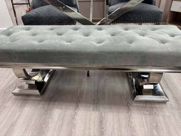 Ariana Grey Dining Table Bench - Image 2