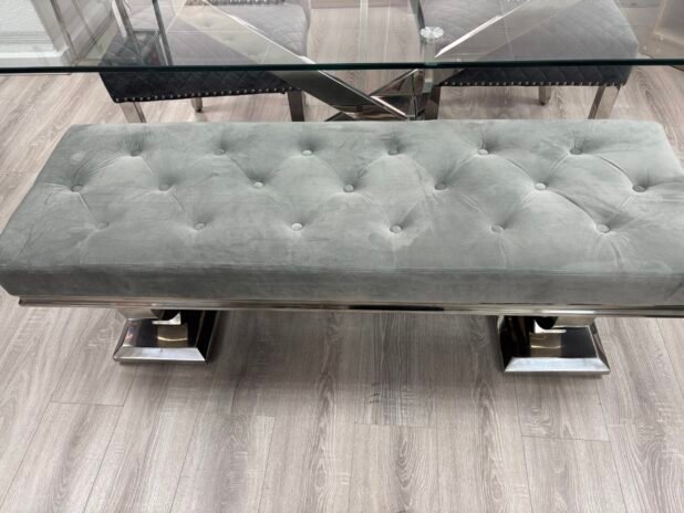 Ariana Grey Dining Table Bench - Image 3