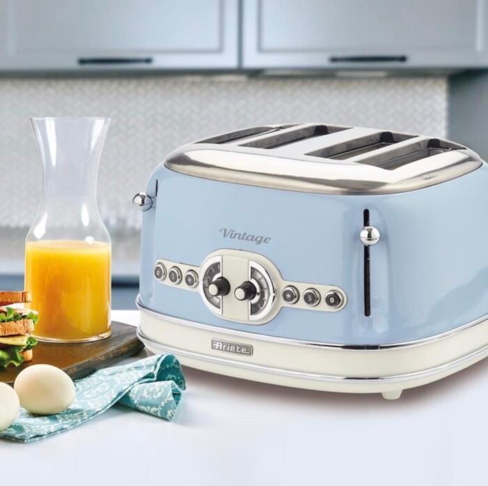 Ariete AR5605 Vintage 4 Slice Toaster - Blue - Image 2