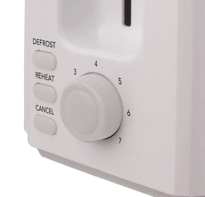Igenix IG3011 2 Slice Toaster, Deep Slots and  Adjustable Browning Control, Removable Crumb Tray  for Easy Cleaning, Defrost and Reheat Function, 750 W  White - Image 4