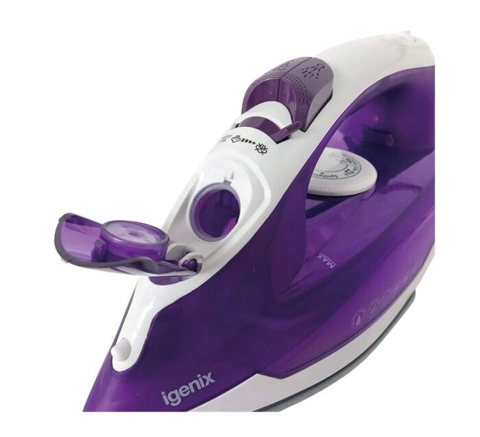 Igenix IG3122 Power Stream 2200W Steam Iron - Purple & White - Image 5
