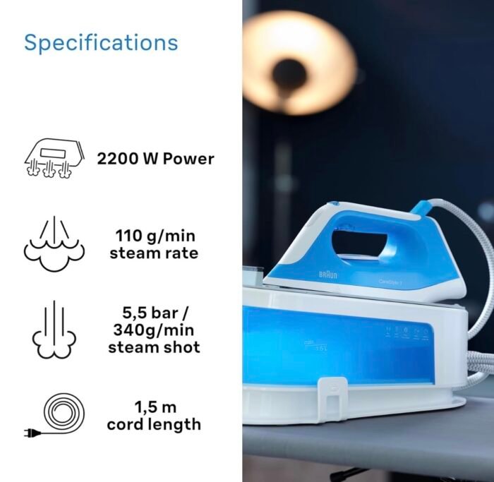 Braun IS1012BL CareStyle 1 Steam Iron - Blue - Image 4